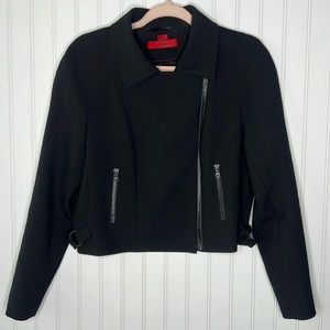 Hugo Boss Black Moto Crop Jacket Size Small**